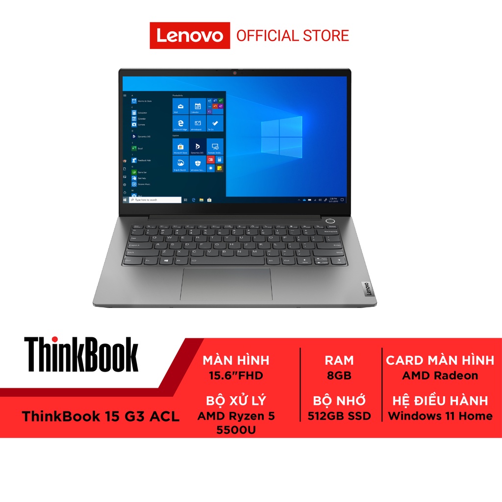 [ELBAU7 giảm 7%] Laptop Lenovo ThinkBook 15 G3 ACL 21A400CFVN R5 5500U | 8GB RAM | 512GB SSD | 156 FHD | W11