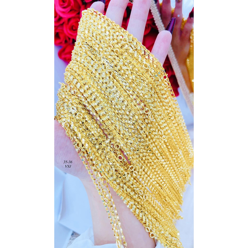 Dây chuyền lá me vàng mỏng nhẹ