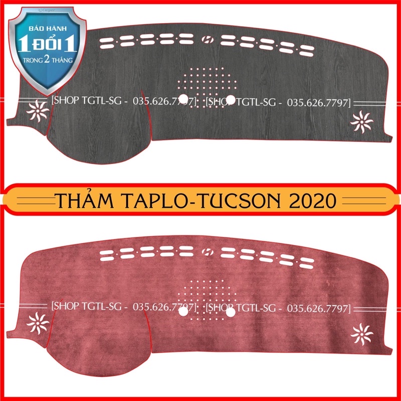 [Tucson 2019 đến 2021] Thảm Taplo oto loại da vân gỗ,da cacbon,da nỉ đen và nhung lông cừu dày 3 lớp