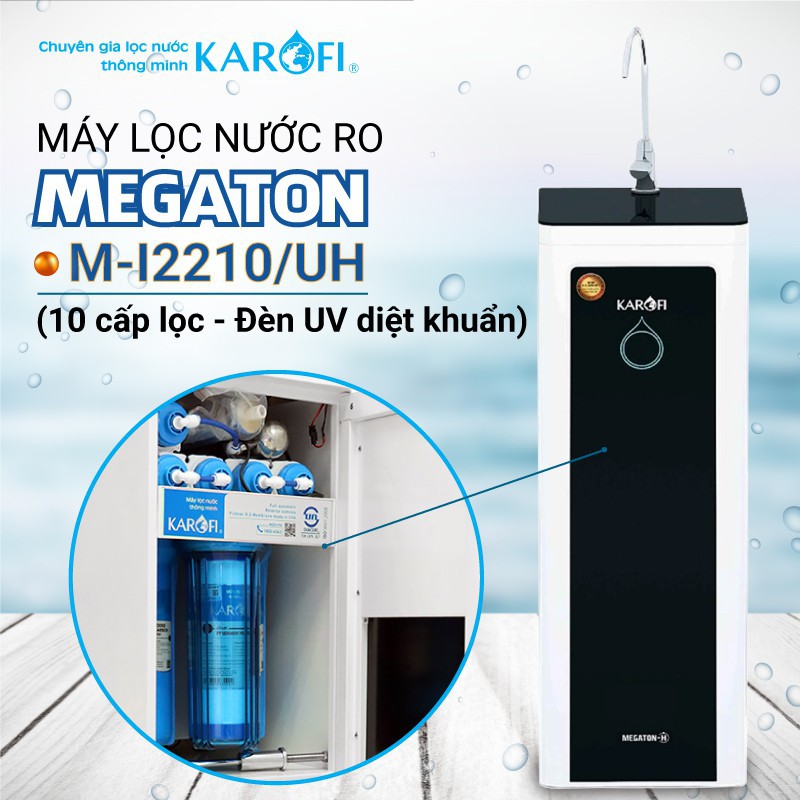 Máy Lọc Nước Thông Minh KAROFI MEGATON M-I2210/UH - 10 Cấp Lọc Sạch 99,99% Tạp Chất, Vi Khuẩn