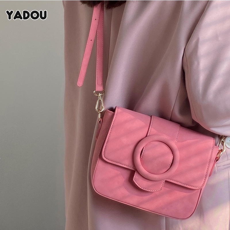 Túi xách YADOU đeo vai cỡ vuông nhỏ màu macaron thời trang dễ thương cho nữ