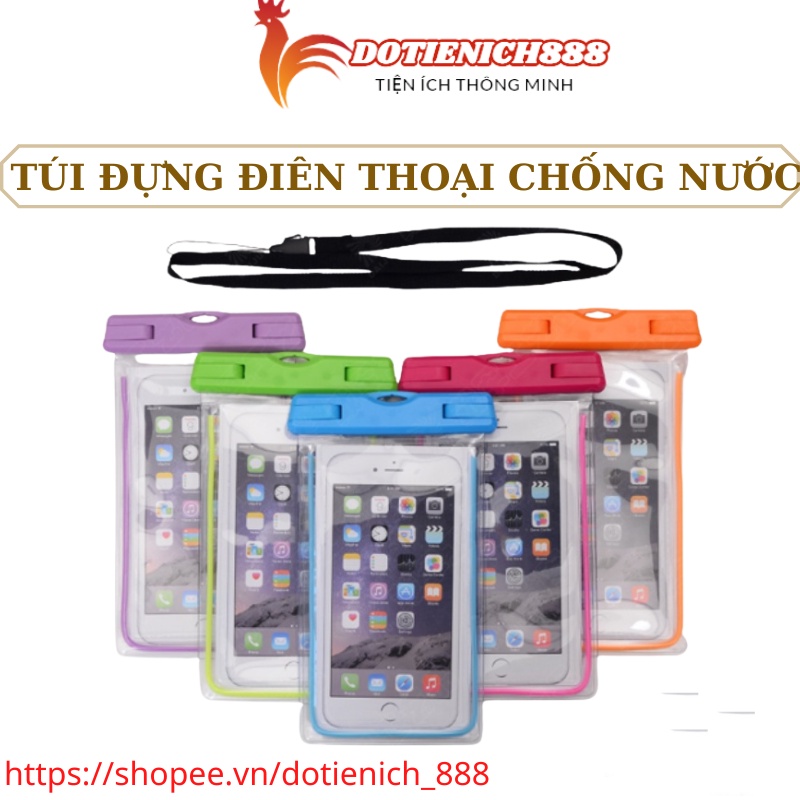 Túi đựng điện thoại chống nước chống chìm chống bụi thiết kế dây đeo cổ tiện dụng khi đi bơi đi du lịch đi biển