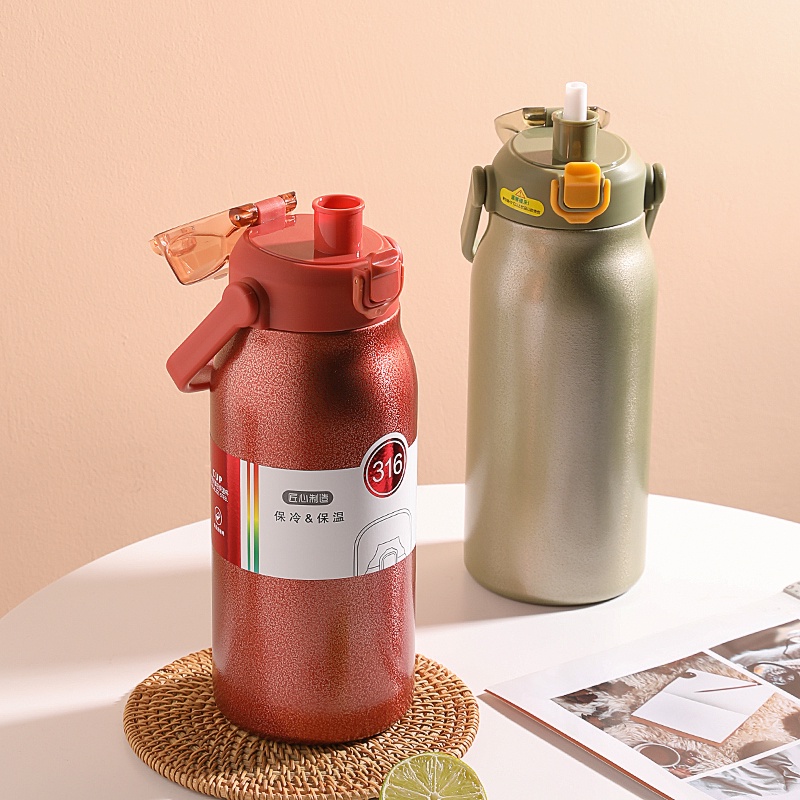 Bình nước giữ nhiệt Sweejar bằng thép không gỉ 316 dung tích lớn có ống hút bằng silicone tiện dụng