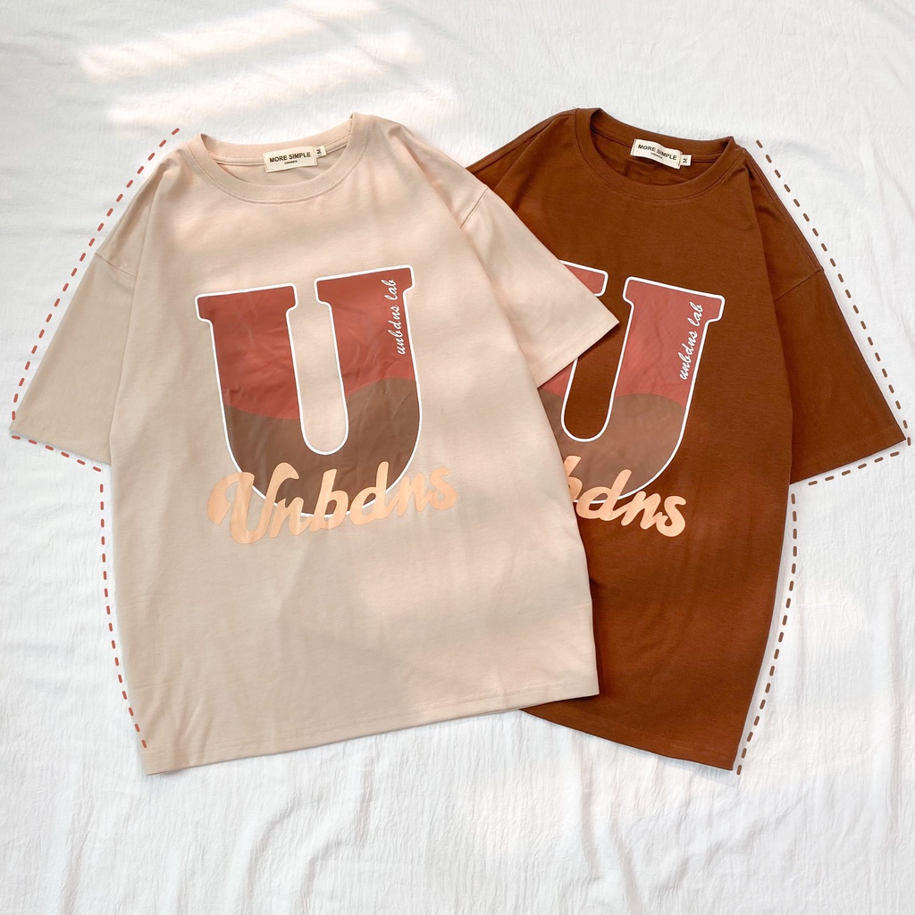 Áo phông Tay Lỡ Unbdrs Nam Nữ Unisex DINO vải thun tici - áo thun cổ tròn in chữ U Form Rộng Phong Cách Ulzzang - GIDI