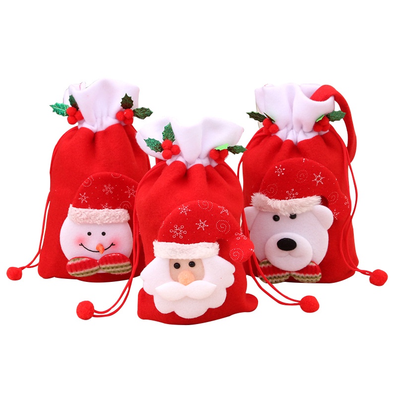 Túi Đựng Bánh Kẹo Bằng Vải Nỉ Hình Ông Già Noel Tuần Lộc Người Tuyết Gấu Bánh Quy Bánh Kẹo Quà Tặng Giáng Sinh Năm