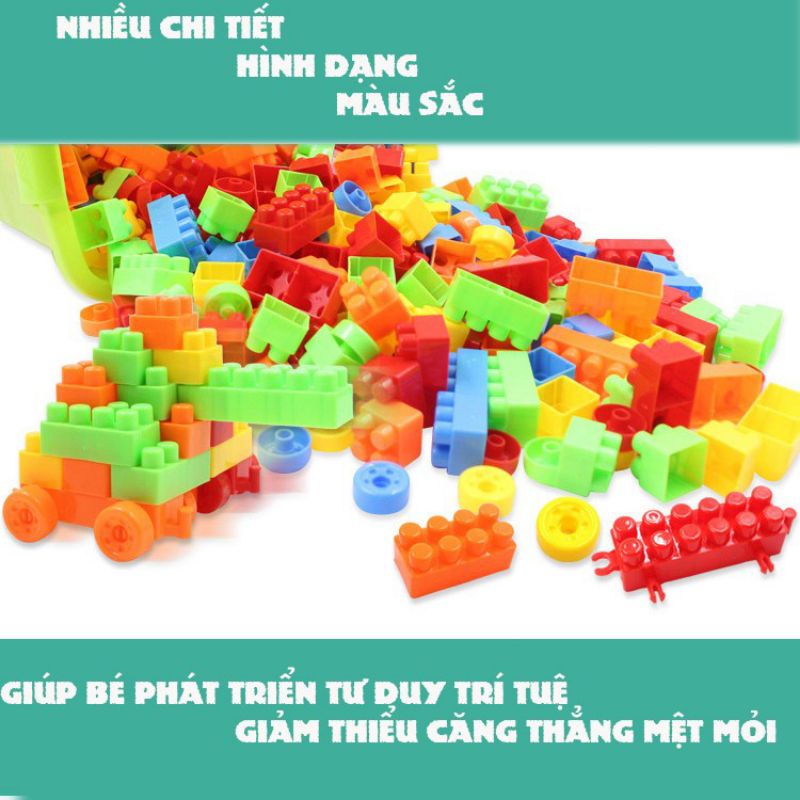 [Xả hàng hộp xấu]Bộ lắp ráp 404-210 chi tiết tặng kèm hộp đựng stickers giấy hướng dẫn