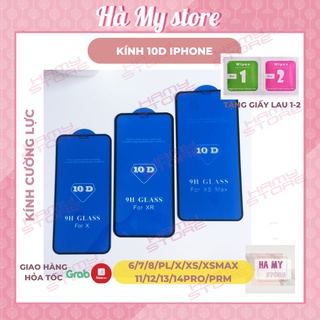 COMBO 3 KÍNH CƯỜNG LỰC 10D FULL MÀN IP ĐỦ DÒNG MÁY 6/7/6+/7+/8+/X/XS MAX