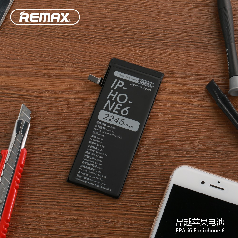 Pin iPhone 6 / iPhone 6s / iPhone 6 Plus / iPhone 6s Plus dung lượng cao Remax RPA-i6