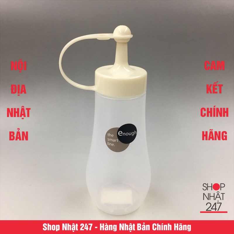 Bình đựng gia vị, nước sốt, nước tương Enough 250ml (Màu trắng) Nội địa Nhật Bản