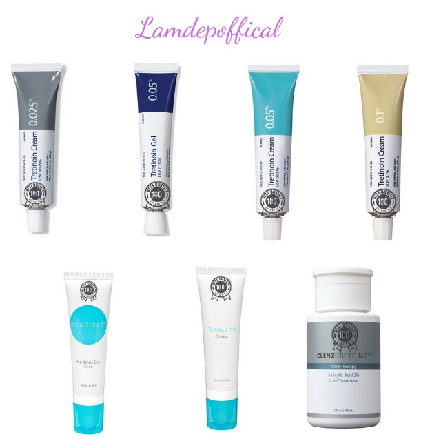 Kem chống lão hóa ngừa mụn, giảm nám tretinoin 0.025-0.05-0.1 retinol 0.5-1 BHA