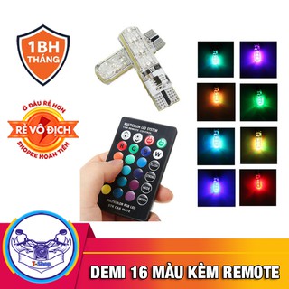 Đèn Led Demi 16 Màu Có Remote T10 Chớp Đổi Mầu Cực Chất