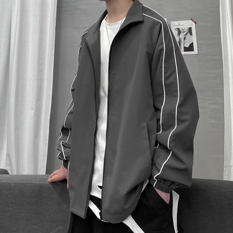 Áo Khoác Thể Thao Dáng Rộng Phong Cách Hàn Quốc Nhật Bản Thời Trang Thu Xuân Dành Cho Nam M-2XL 3 Màu Cá Tính