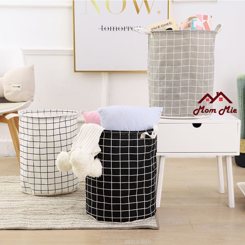 Giỏ vải, sọt vải đựng quần áo gấp gọn di động - J199