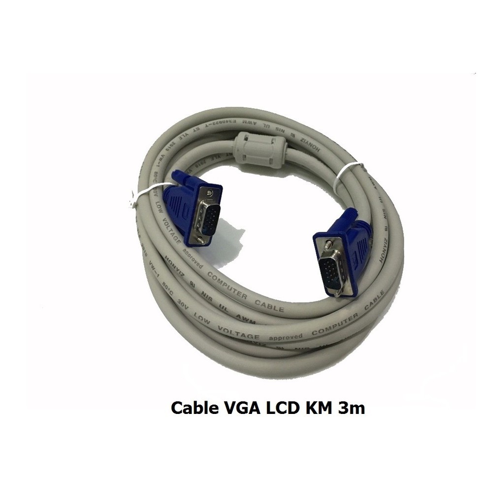 Cáp Vga LCD KM (3+4) 1.5m vms1.5 , 1.8m vms1.8, 3m vms3, 5m vms5, 10m vms10 , 15m vms15 , 20m vms20, 25m vms25 ,30m  ,40