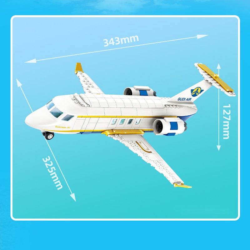 Mẫu Lắp Ráp mô hình Máy Bay Du Lịch GUDI 10502 Transport Plane City Xếp hình thông minh 461 Mảnh ghép