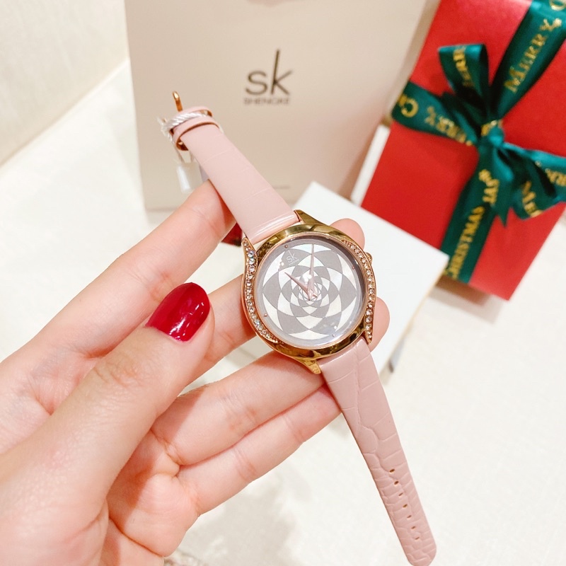 đồng hồ nữ sk dây da siêu xinh, quà giáng sinh ý nghĩa (hình thật shop tự chụp)