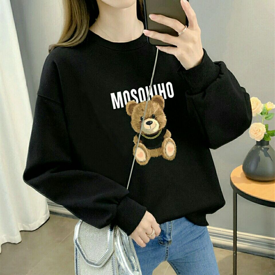 Áo Sweater Tay Dài Cổ Tròn Dáng Rộng Phong Cách Hàn Quốc Thời Trang Xuân Thu Mới Cho Nữ