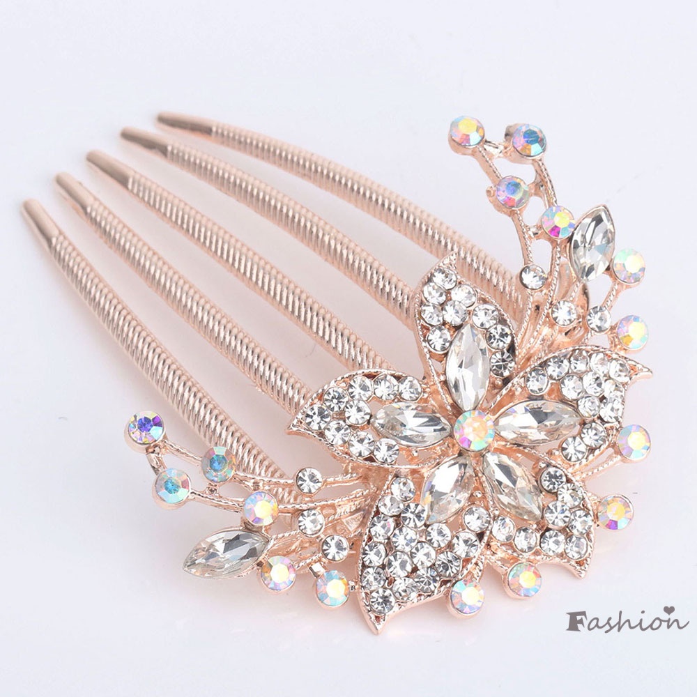 Lược Cài Tóc Đính Đá Trang Trí Cho Cô Dâu Kích Thước 8.50 * 7.00 * 1.00cm