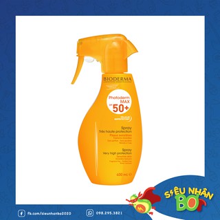 Kem chống nắng dạng xịt bioderma photoderm max spray spf 50+ 400ml