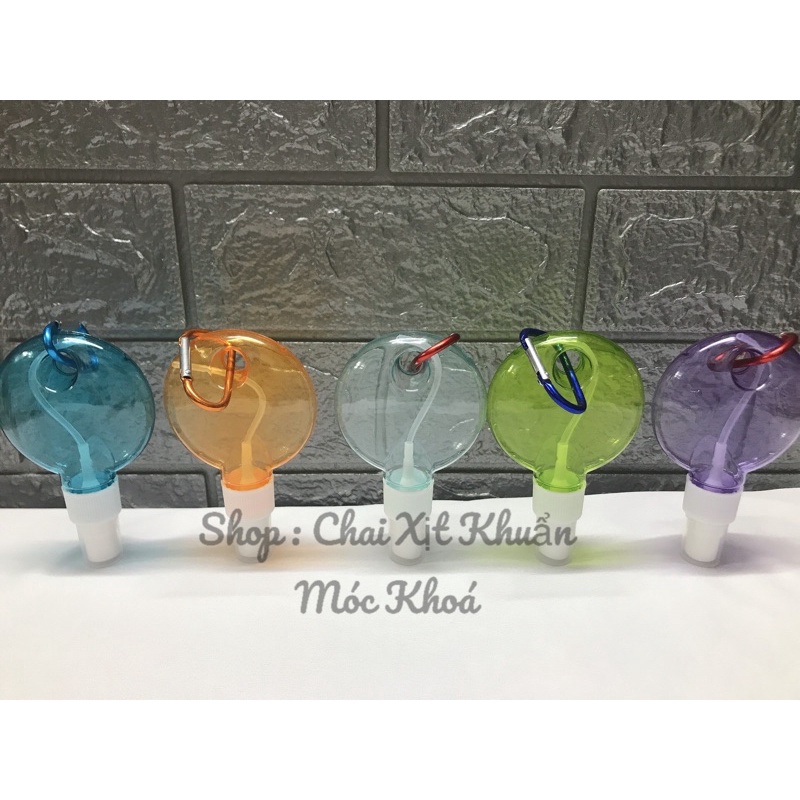 Chai Xịt Khuẩn Mini Móc Khoá , Bình Rỗng Đựng Cồn 50ml ( Mẫu Tròn )