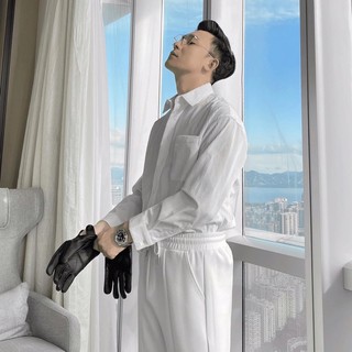 Sơ mi trắng gân fom rộng