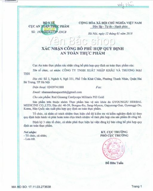 ĐÔNG TRÙNG HẠ THẢO HÀN QUỐC 30 VIÊN x 3.75g