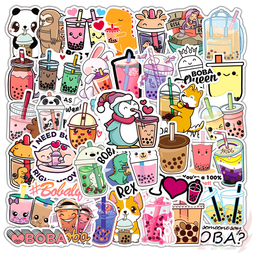 ❉ I Love Drinking Series 01 Pearl Milk Tea Stickers ❉ 50Pcs/Set DIY Fashion Luggage Laptop Skateboard Doodle Decals Stickers
