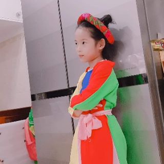 Tứ thân gồm khăn cột đầu ko nón cho bé