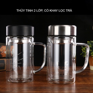 CỐC THỦY TINH 2 LỚP GIỮ NHIỆT 360Ml