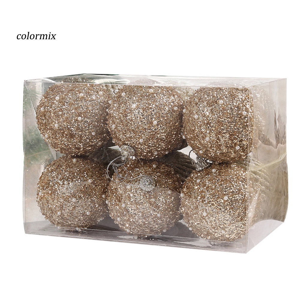 Set 6 Trái Châu 8cm Trang Trí Giáng Sinh