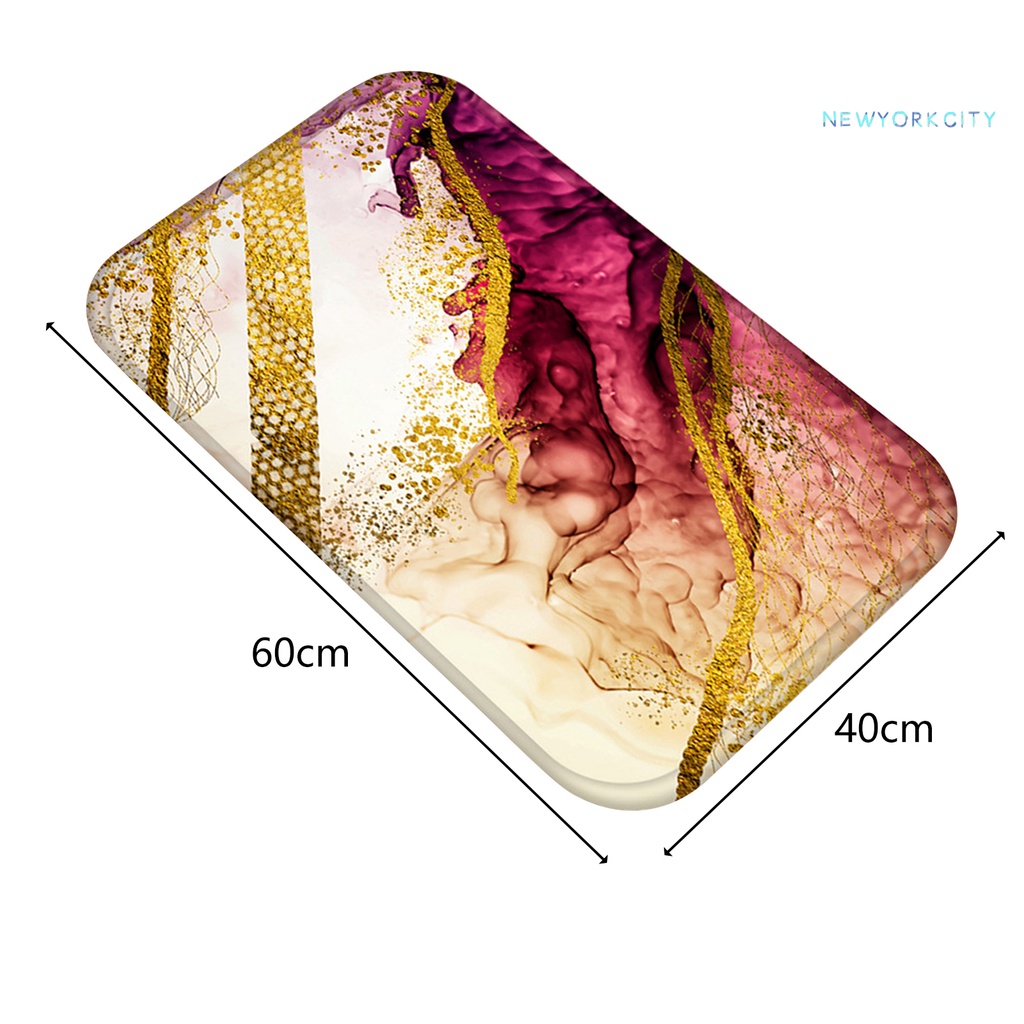 Thảm lót sàn Chống Trượt Thấm Hút Tốt In Họa Tiết Đá Cẩm Thạch Độc Đáo