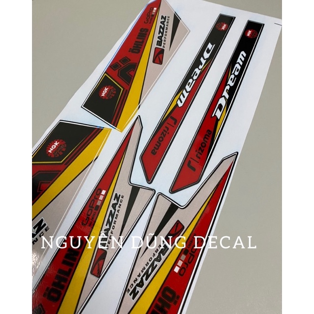 Tem chế nguyên bộ OhLins cho xe Dream_ Nguyễn Dũng Decal