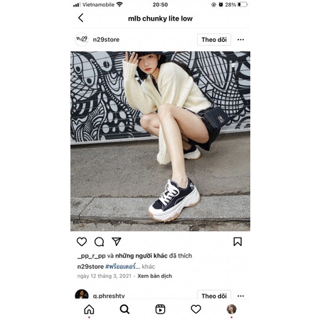 Giày Chunky Lite MLB Đen/xanh/nâu