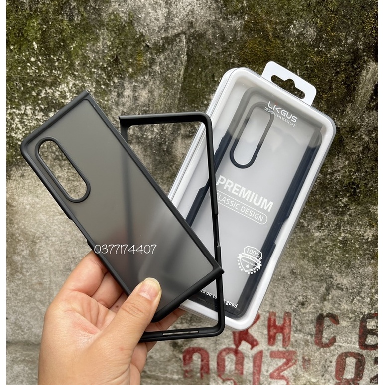 Samsung Z Fold 3 , Z Fold 4 5G_ Ốp Likgus nhám 2 mảnh viền mền chống Vân tay, chống sốc chính hãng