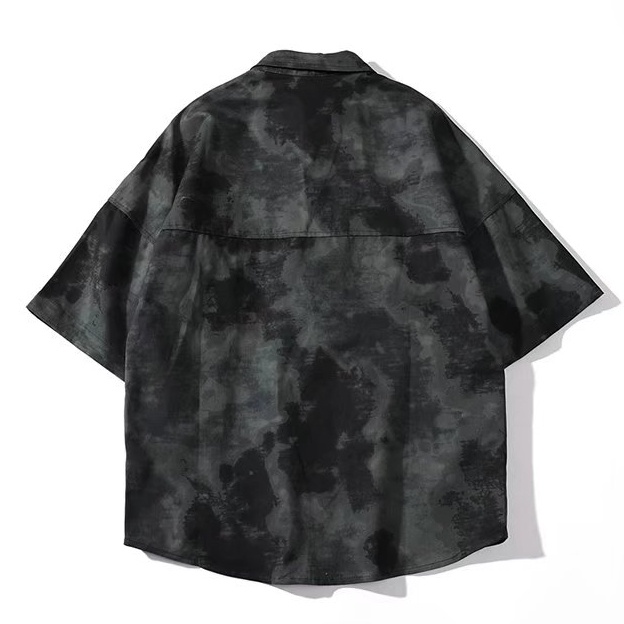 Áo Sơ Mi Tay Lửng Họa Tiết Rằn Ri Thời Trang Hàn Quốc Sành Điệu Cho Nam