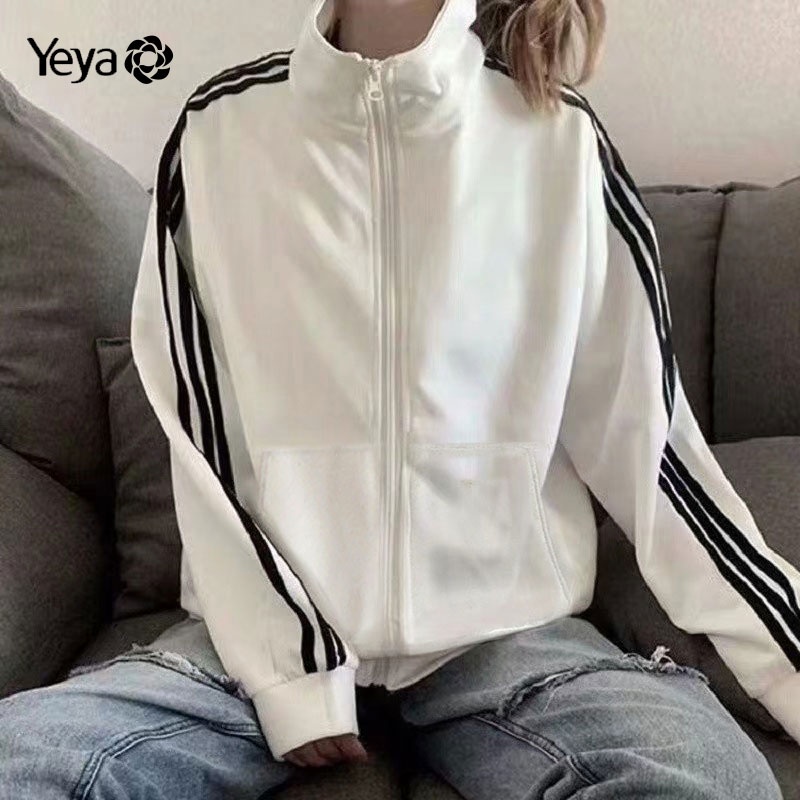 Áo khoác bóng chày YEYA dáng rộng thời trang Hàn Quốc mới cho nữ