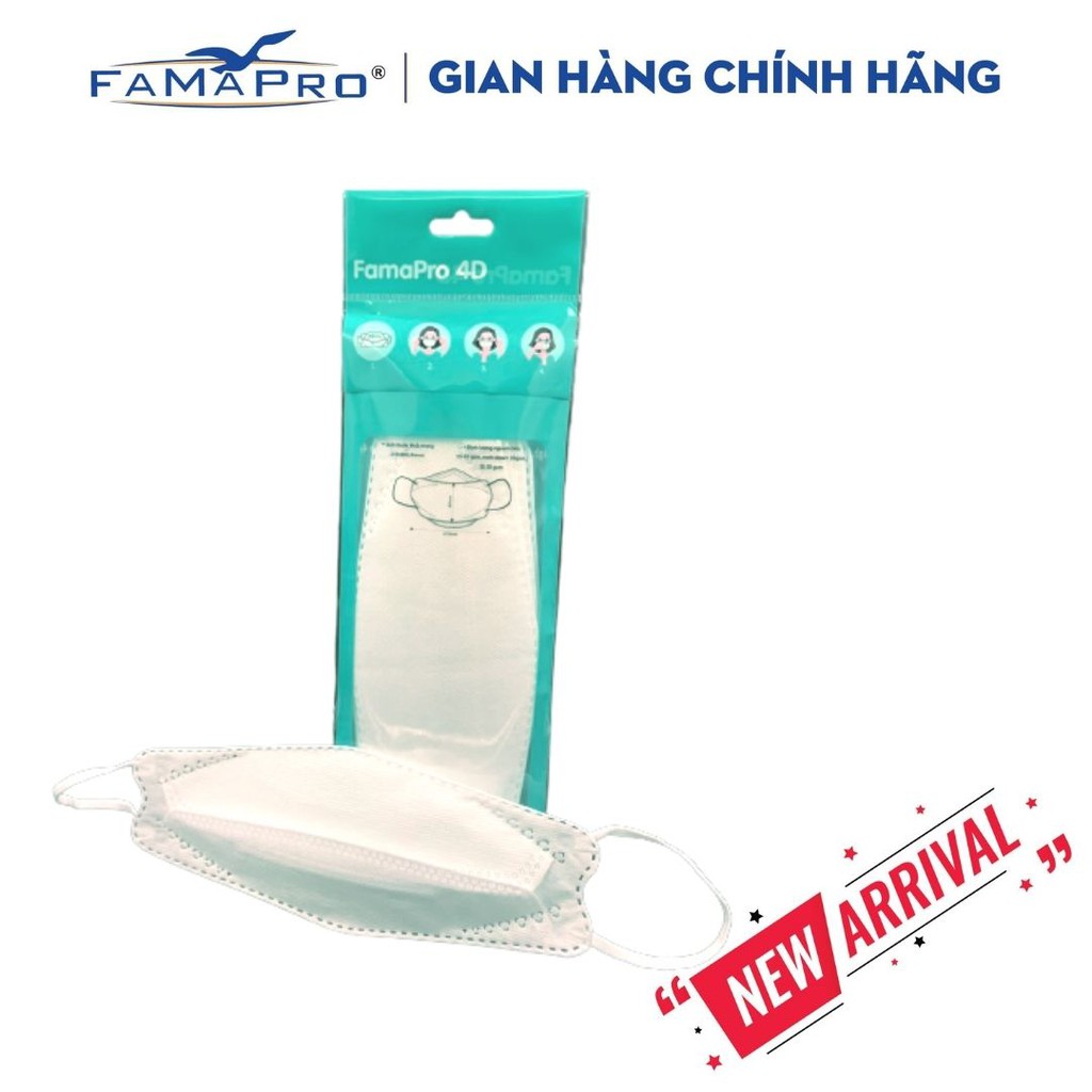 [TÚI-5 CÁI] Khẩu trang y tế cao cấp kháng khuẩn 3 lớp Famapro 4D | BigBuy360 - bigbuy360.vn