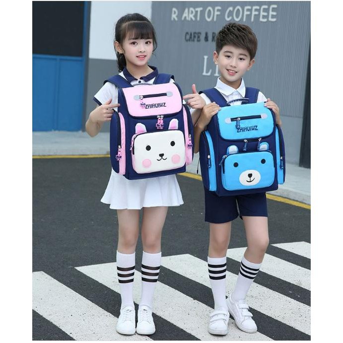 Balo cho bé trai và bé gái hình thỏ gấu kiểu dáng siêu đẹp cho học sinh cấp 1 từ lớp 2-lớp 5, cặp sách