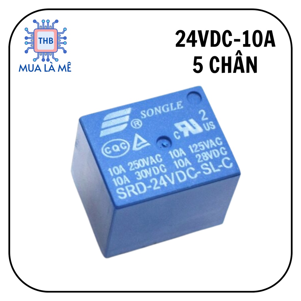 Relay rơ le 24V 24VDC-10A SRD.5 chân chất lượng cao