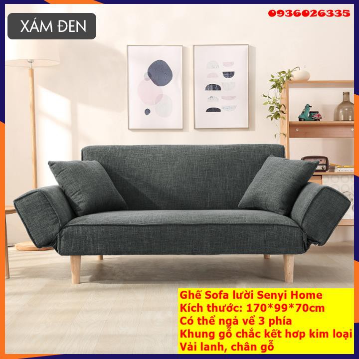 Ghế sofa giường đa năng, chất liệu vải lanh ,có ngả lưng, ngả tay