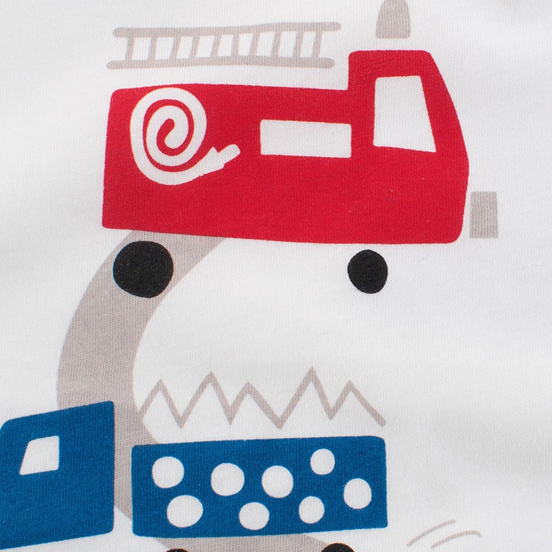 Áo Thun Tay Ngắn In Hình Xe Cảnh Sát / Xe Cứu Hỏa Dễ Thương Cho Bé Trai