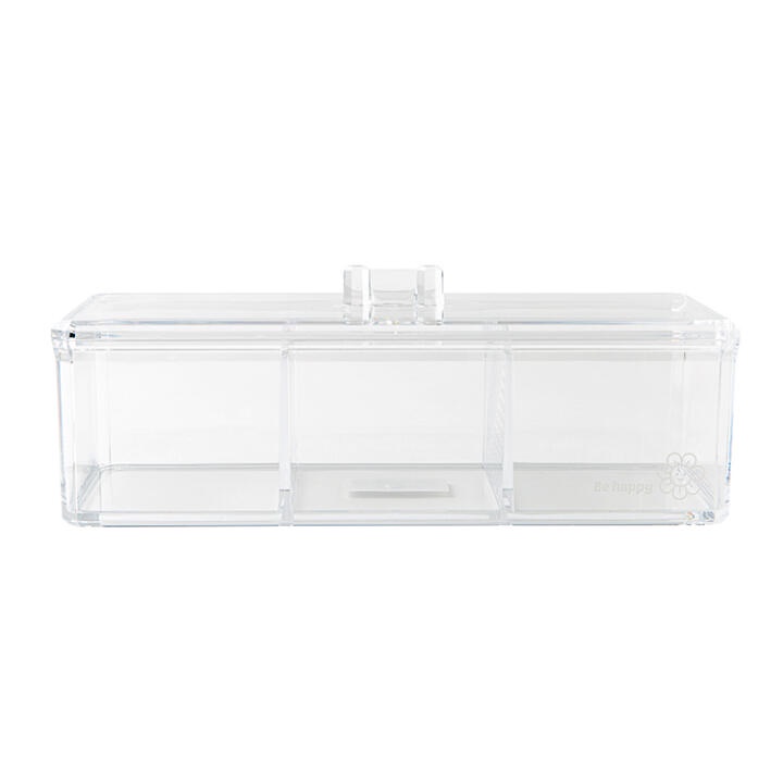 Hộp Đựng Mỹ Phẩm ARTBOX Hàn Quốc 3 Ngăn Hình Chữ Nhật Màu Trong Suốt Tiện Lợi Hợp Vệ Sinh