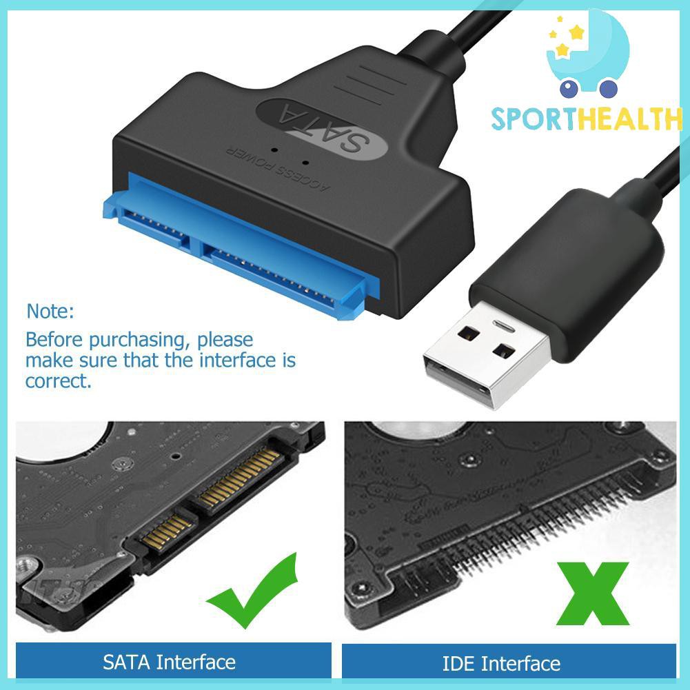 Cáp Chuyển Đổi Usb 2.0 Sang Sata 22pin Cho Ổ Cứng 2.5 Inch Hdd Ssd