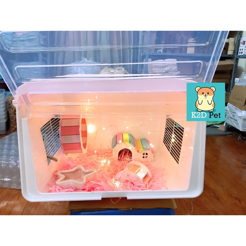 Đèn led đom đóm trang trí lồng hamster ( 10 bóng, dài 1m )