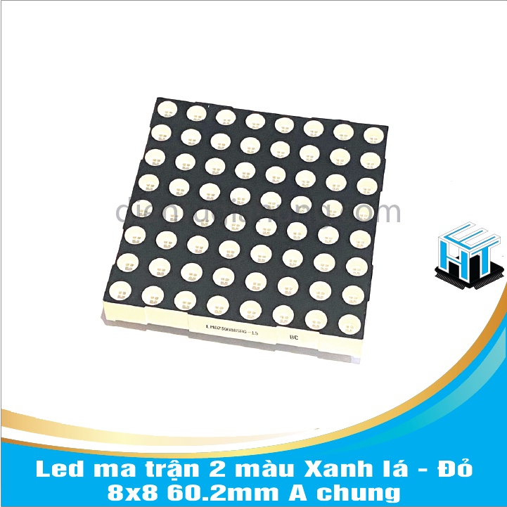 1 Con Led A chung ma trận 2 màu Xanh lá - Đỏ 8x8 60.2mm