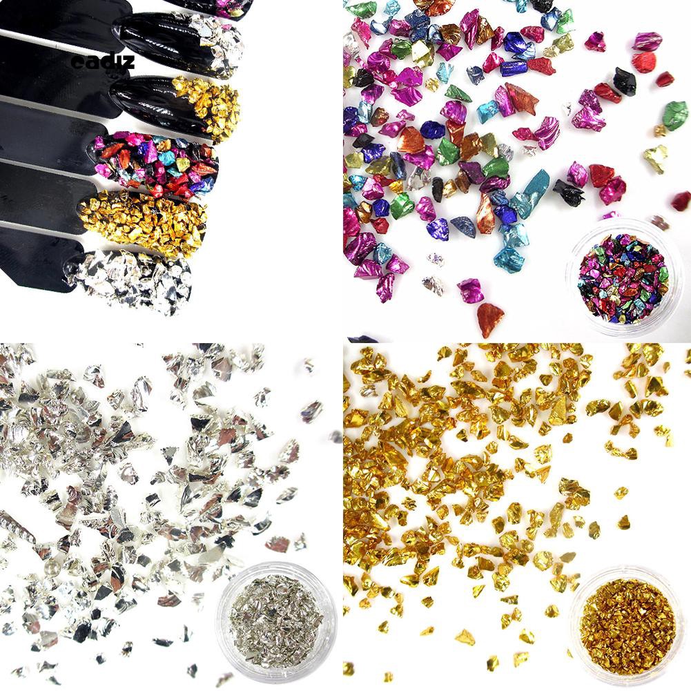 [Hàng mới về] Lọ phụ kiện đá nghiền nhiều màu sắc trang trí móng tay thời trang