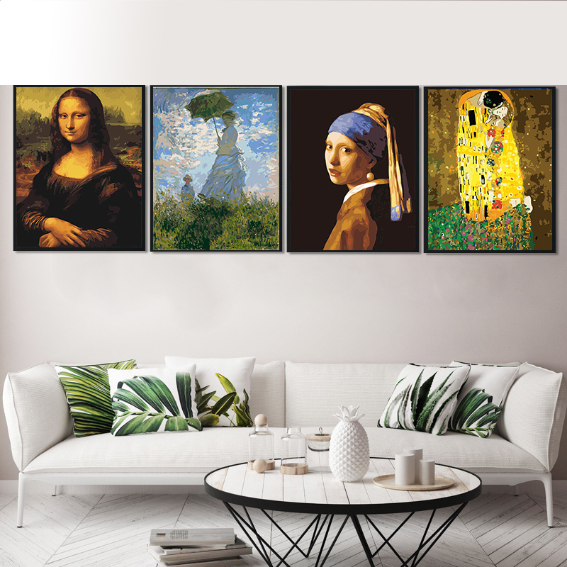 Bộ Tranh Sơn Dầu Trên Vải Canvas Trang Trí Nội Thất Đẹp Mắt Diy