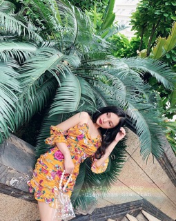 Đầm Thiết Kế Hoa Trễ Vai