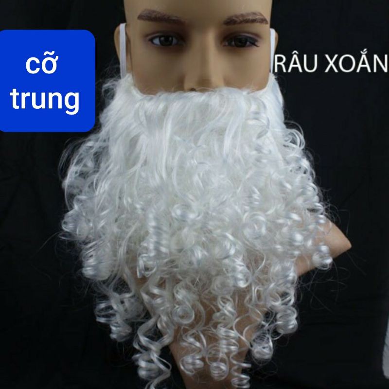 BỘ RÂU XOẮN ÔNG GIÀ NOEL SỢI CƯỚC MỀM MẠI