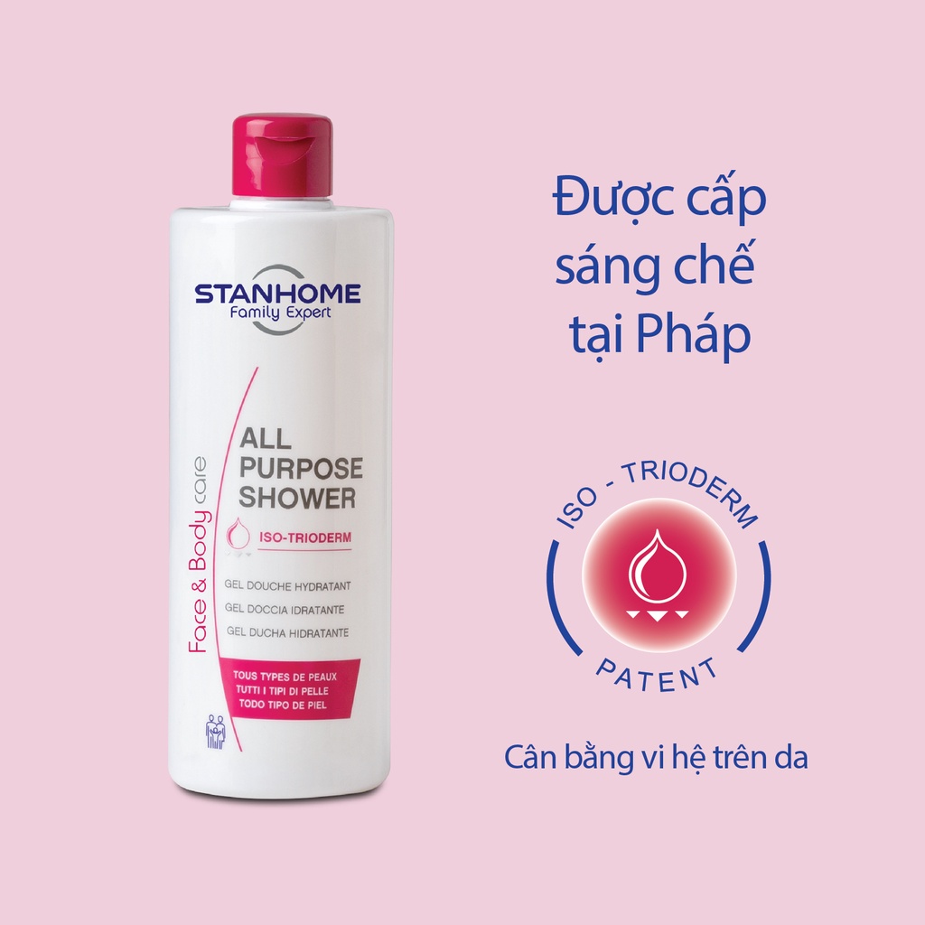 Sữa Tắm Rửa Mặt Không Xà Phòng 2 Trong 1 STANHOME All Purpose Shower Hương Trung Tính Phù Hợp Mọi Loại Da 400ML-1/2024
